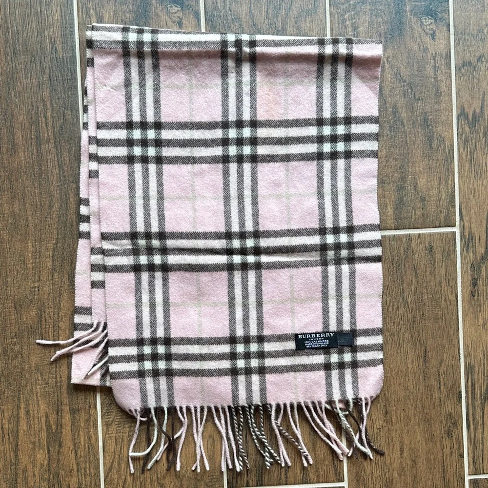 Burberry Classic Pink and Brown Check Scarf - Picture 1 of 3